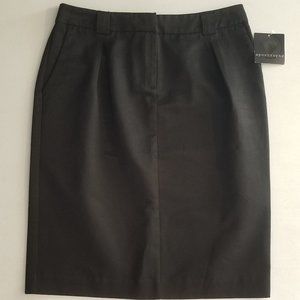 Apostrophe Women's Knee-Length Pencil Skirt, Solid Black, Belt Loops, Size: 4